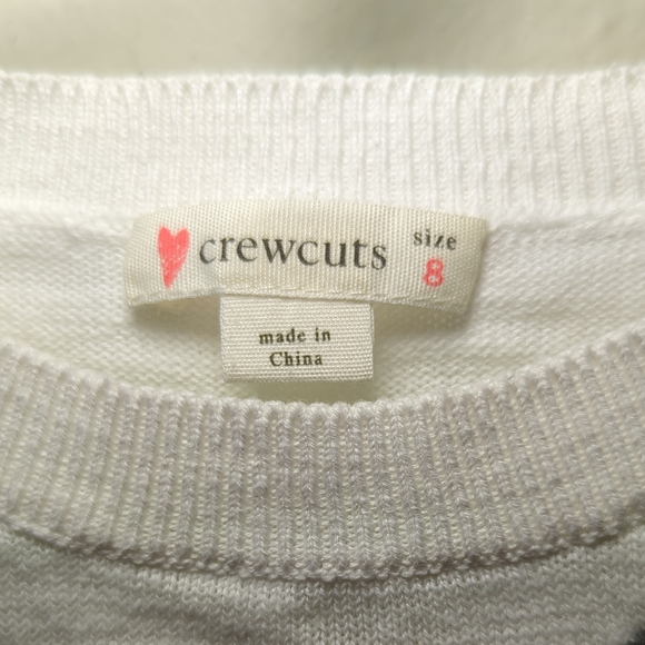Crewcuts Girls' Popover Sweater in Flamingos Print White Pink Cotton Size 8 - Picture 2 of 4